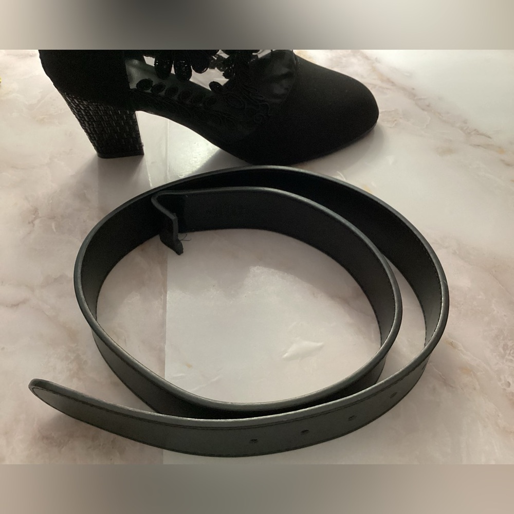 fashion belt black vegan leather